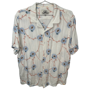 Good Times White Embroidered Button Up Shirt‎ XL